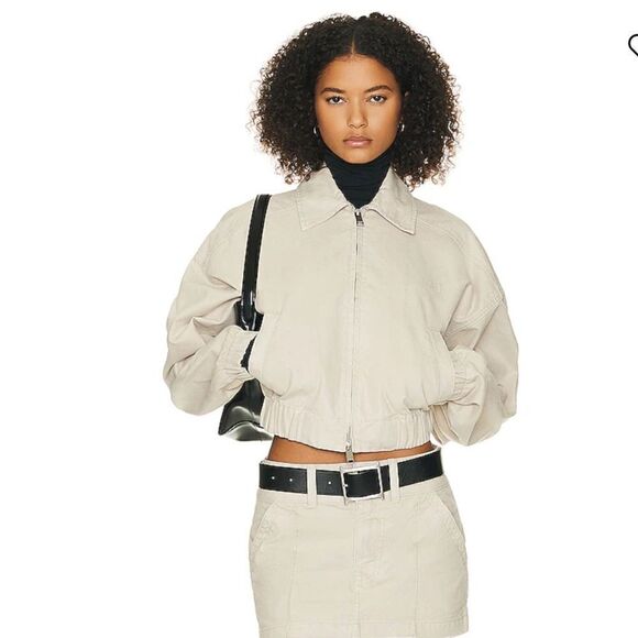 helsa Jackets & Blazers - HELSA Workwear Bomber Jacket Cotton zip front khaki $358 Revolve FWRD Sold Out L